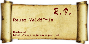 Reusz Valéria névjegykártya